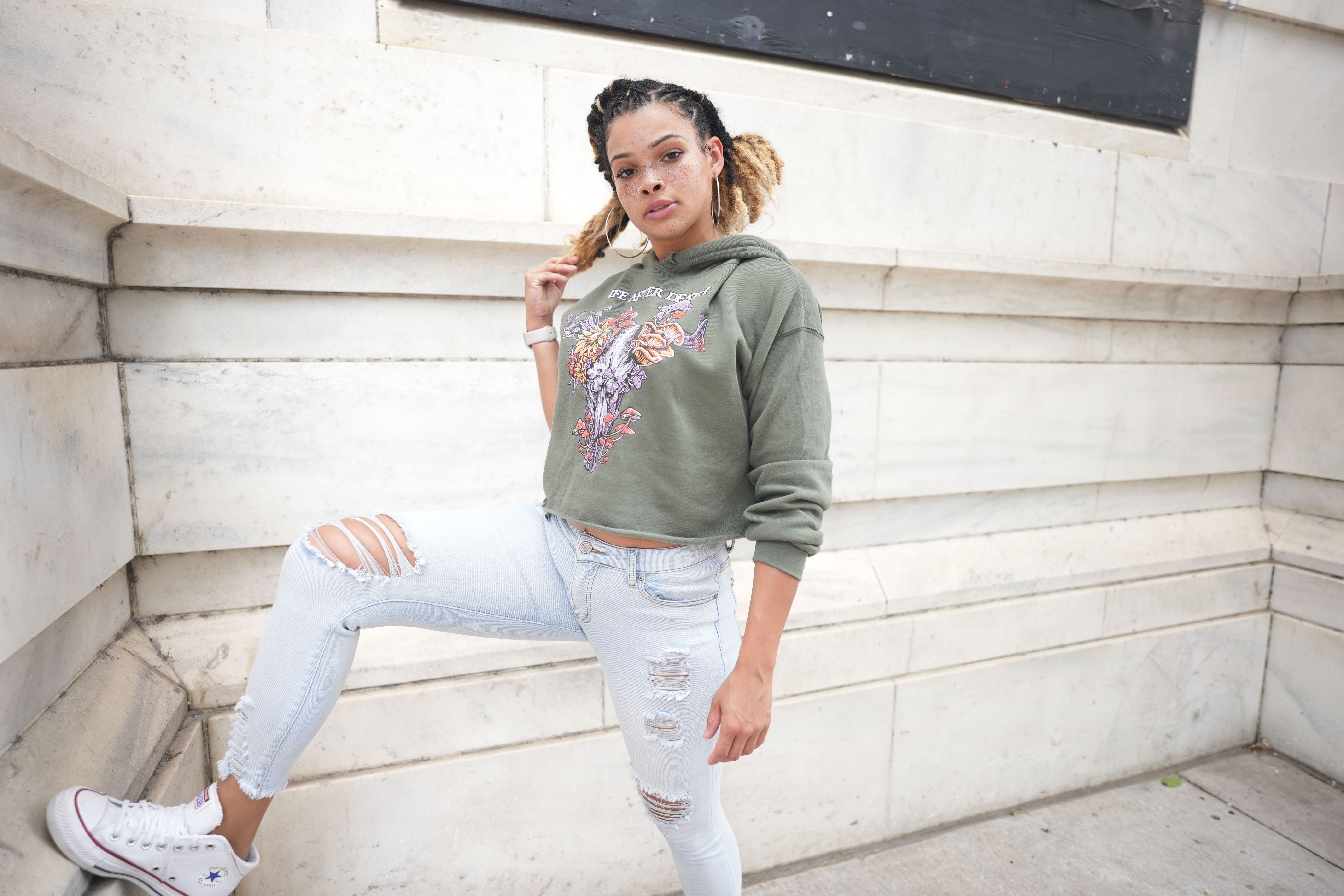 Life After Death Cropped Hoodie