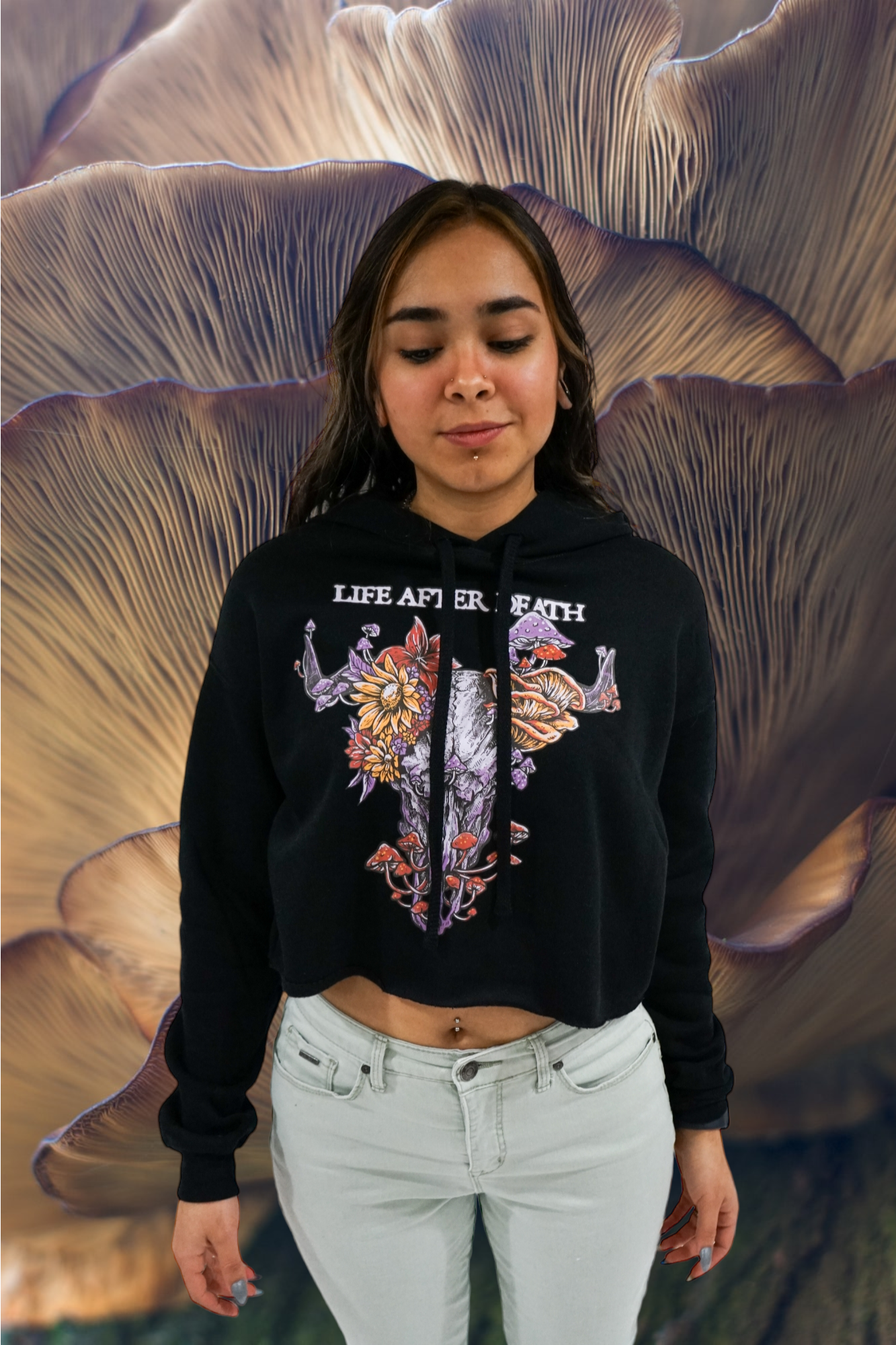 Life After Death Cropped Hoodie